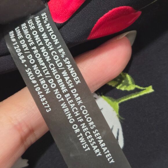 Torrid Cherry Floral Twist Swimsuit Bottom - Picture 2 of 7